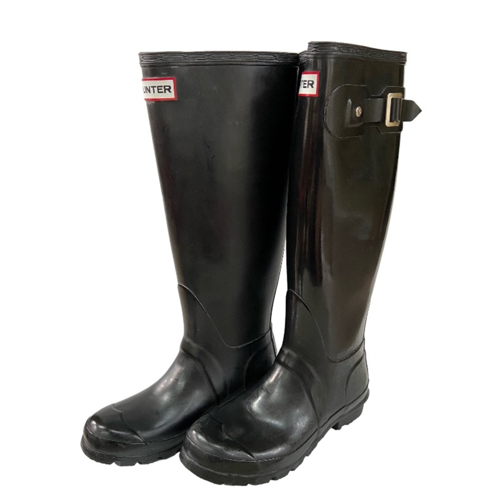 Hunter Original Gloss W23616 Rubber Boots Size Female 6 in Black